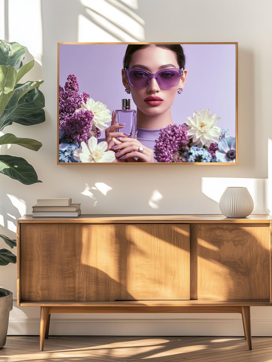 Purple Beauty Portrait Print. — room view 3