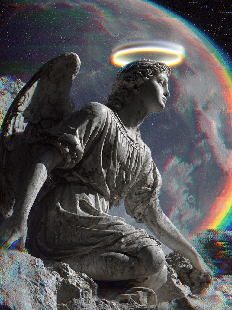 Celestial Angel Surrealism Poster. poster detail