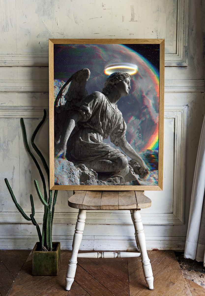 Celestial Angel Surrealism Poster. — room view 1