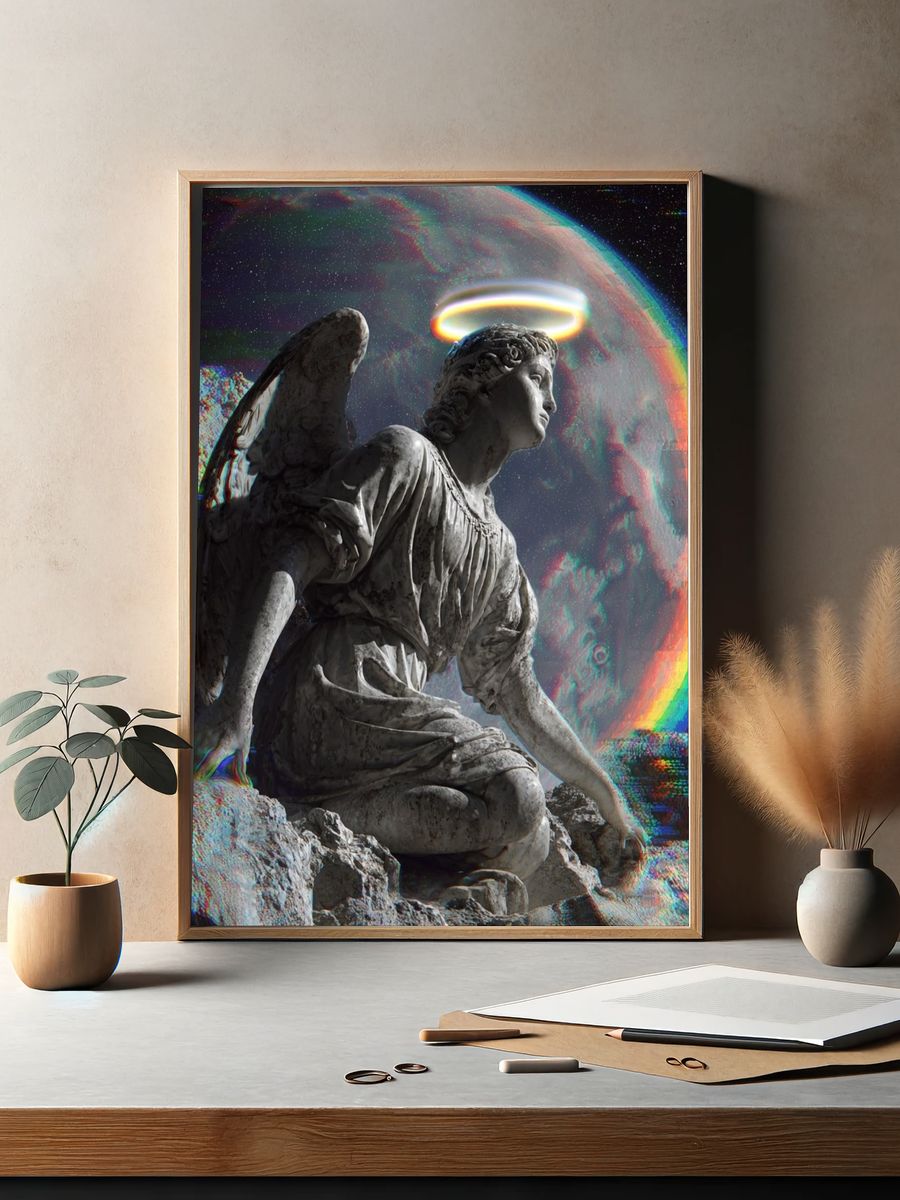 Celestial Angel Surrealism Poster. — room view 2