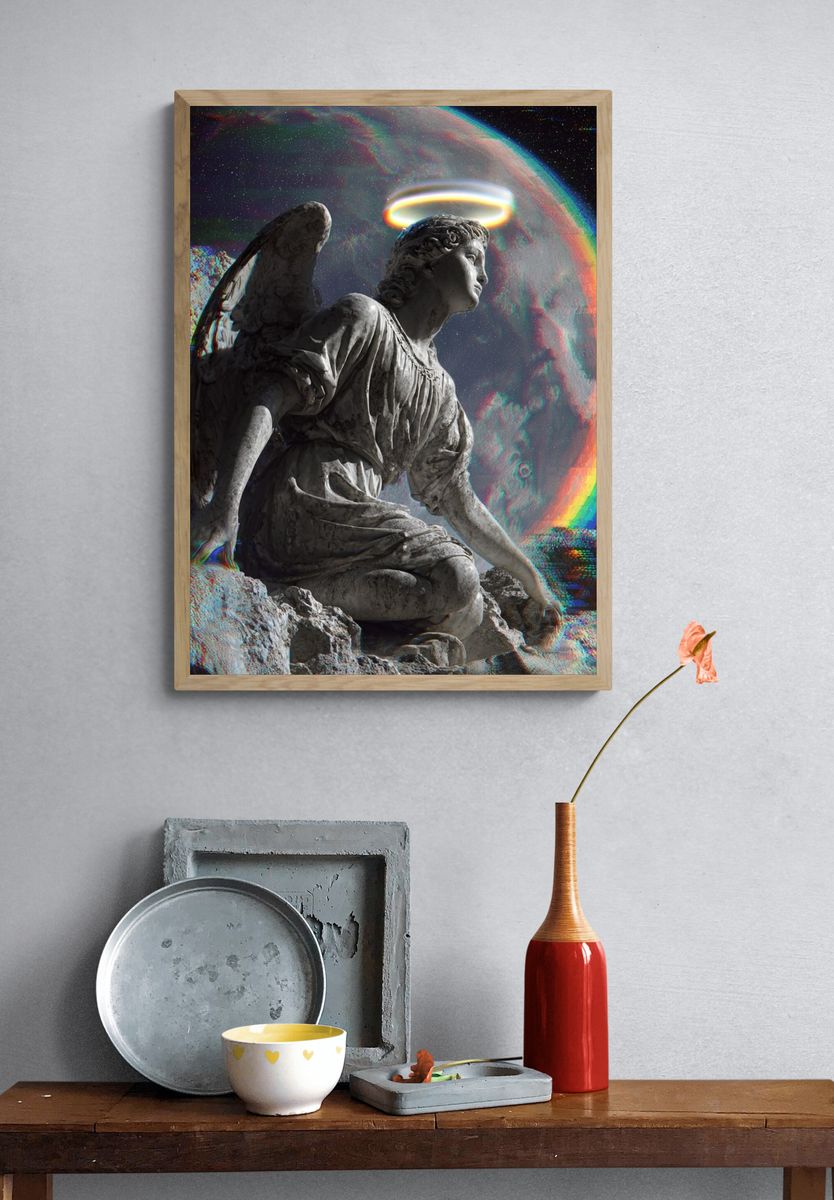 Celestial Angel Surrealism Poster. — room view 3