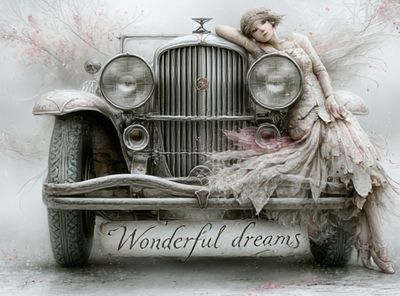Wonderful Dreams Surreal Vintage Print. poster print