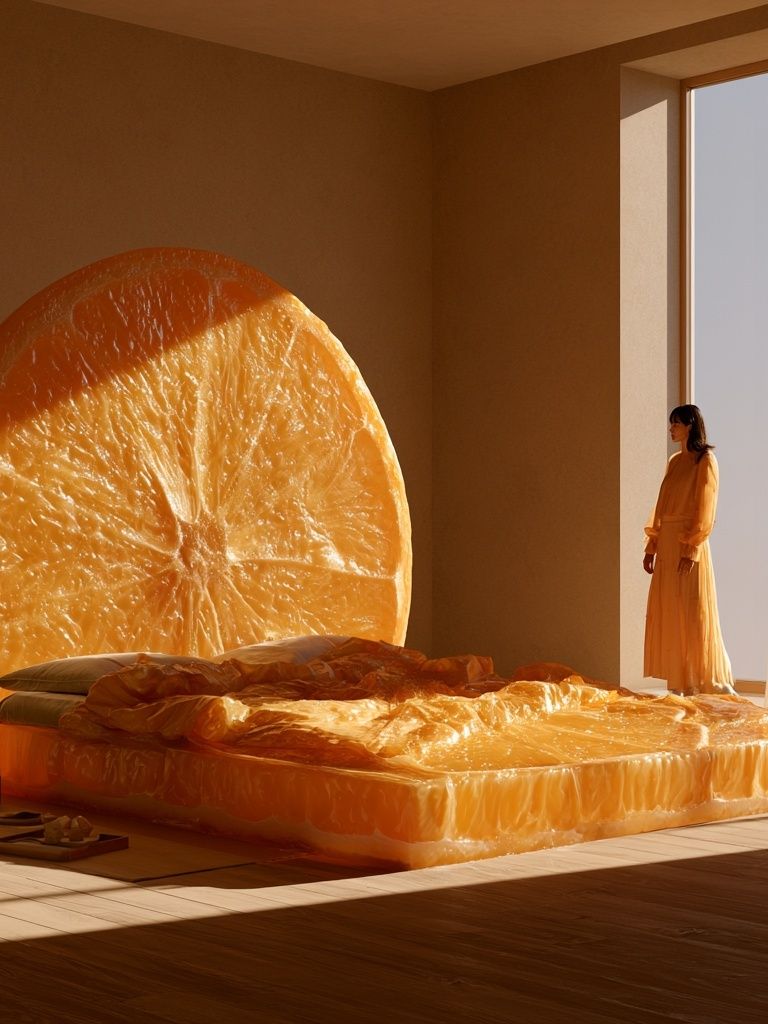 Orange Slice Surreal Interior Poster. poster — fine-art art