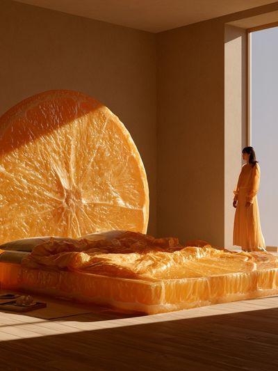 Orange Slice Surreal Interior Poster.