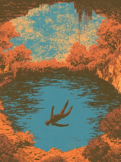 Cliffside Dive Surreal Print.
