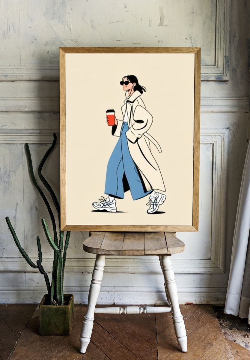 Fashion Walk Illustration Poster. room preview