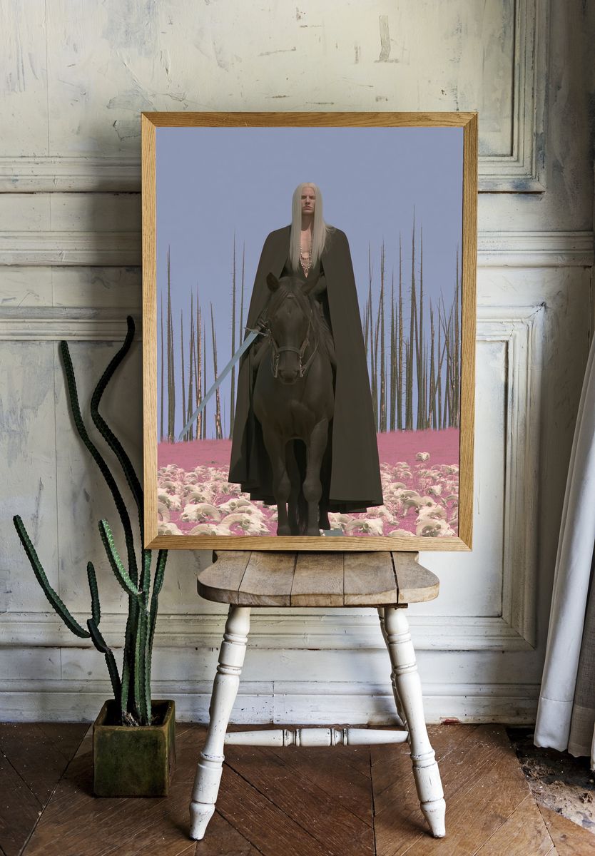Dark Rider Surrealism Poster. room preview