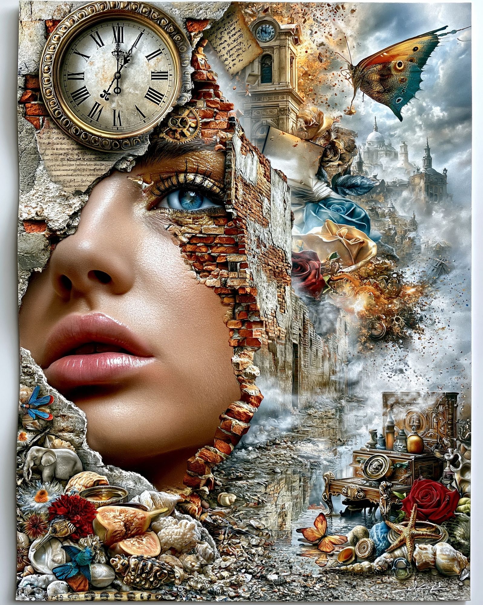 Surreal Time and Memory Poster. poster — fine-art art
