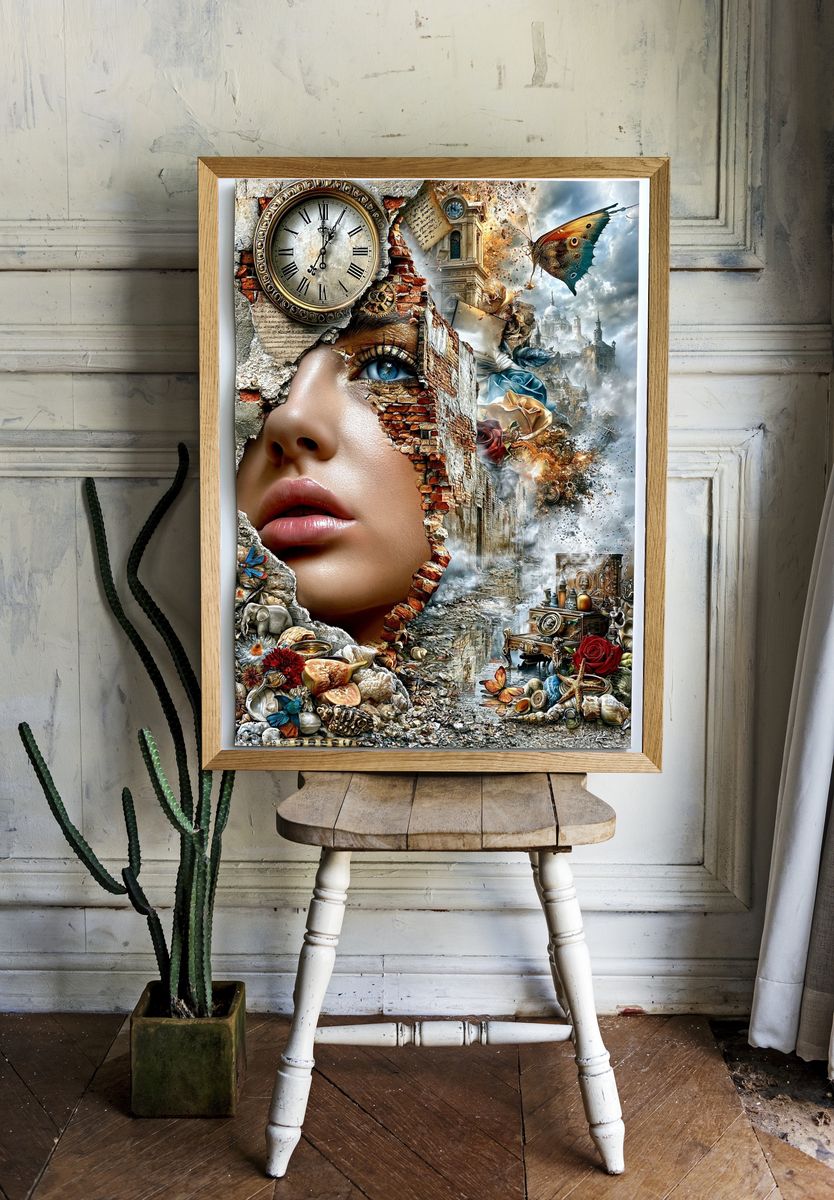 Surreal Time and Memory Poster. room preview