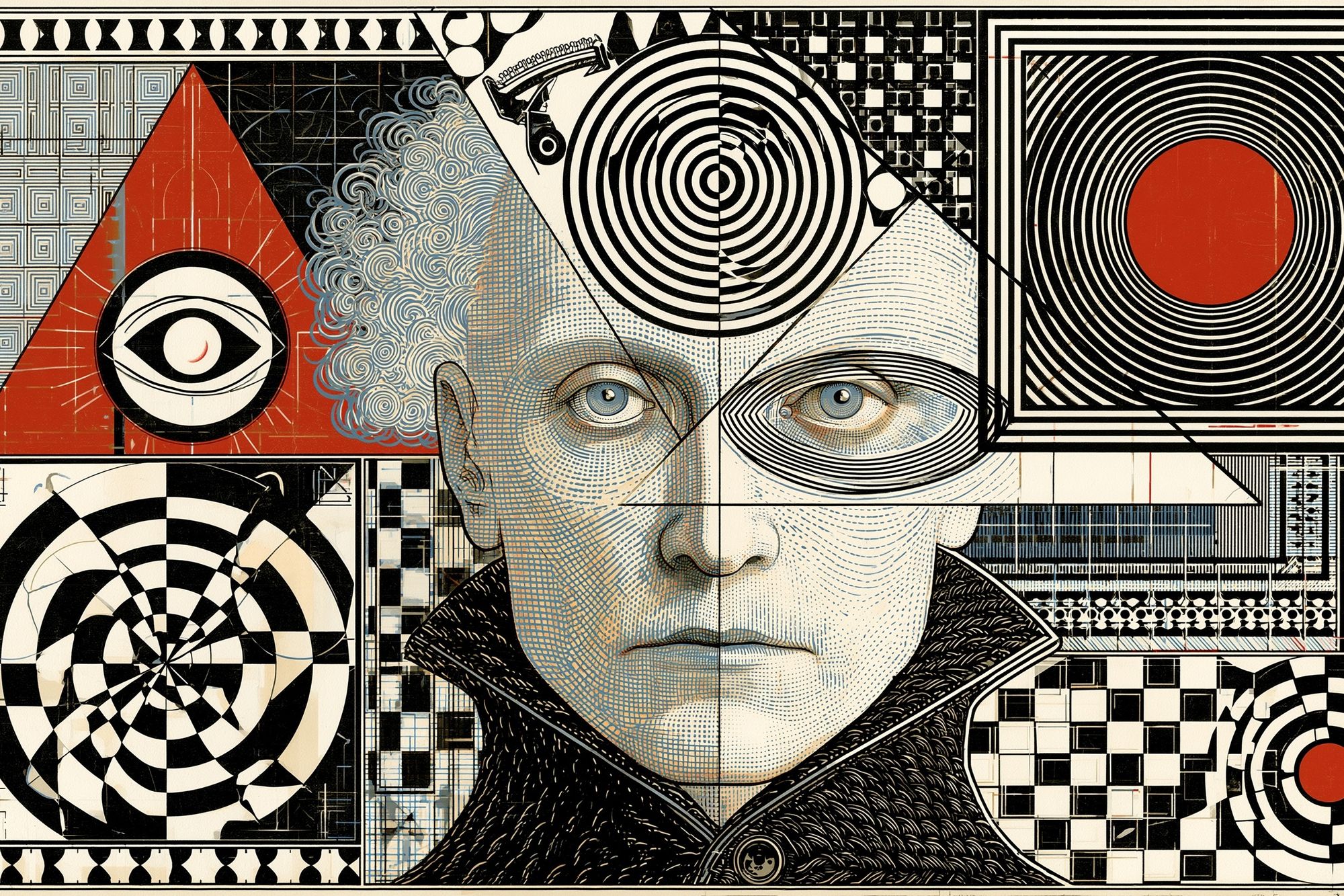 Surreal Geometric Portrait Print. poster detail