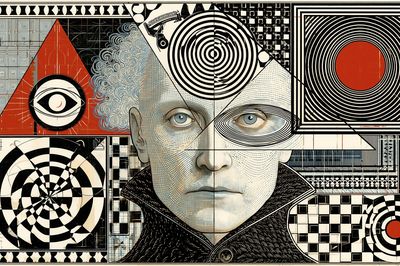 Surreal Geometric Portrait Print.