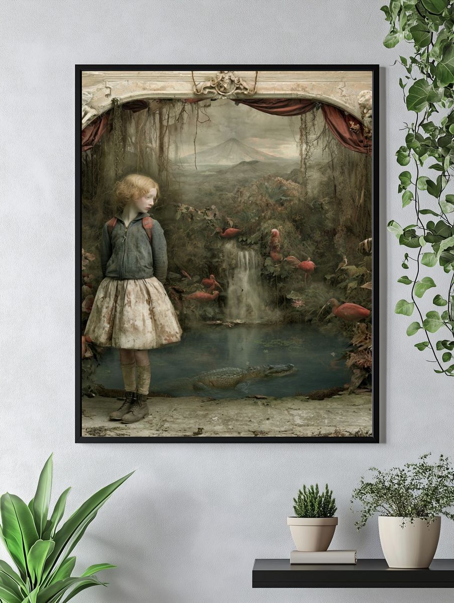 Surreal Girl in Jungle Print. — room view 4