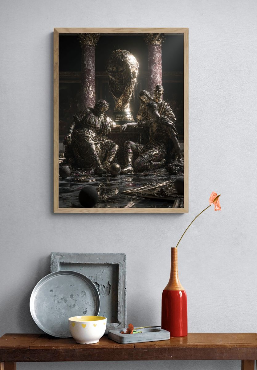 Golden Trophy Hall Surrealism Poster. — room view 3