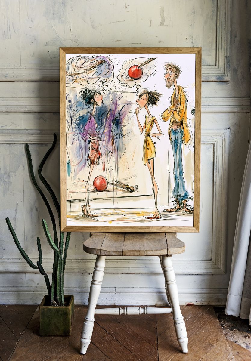 Fashion Sketch Conversation Poster. room preview