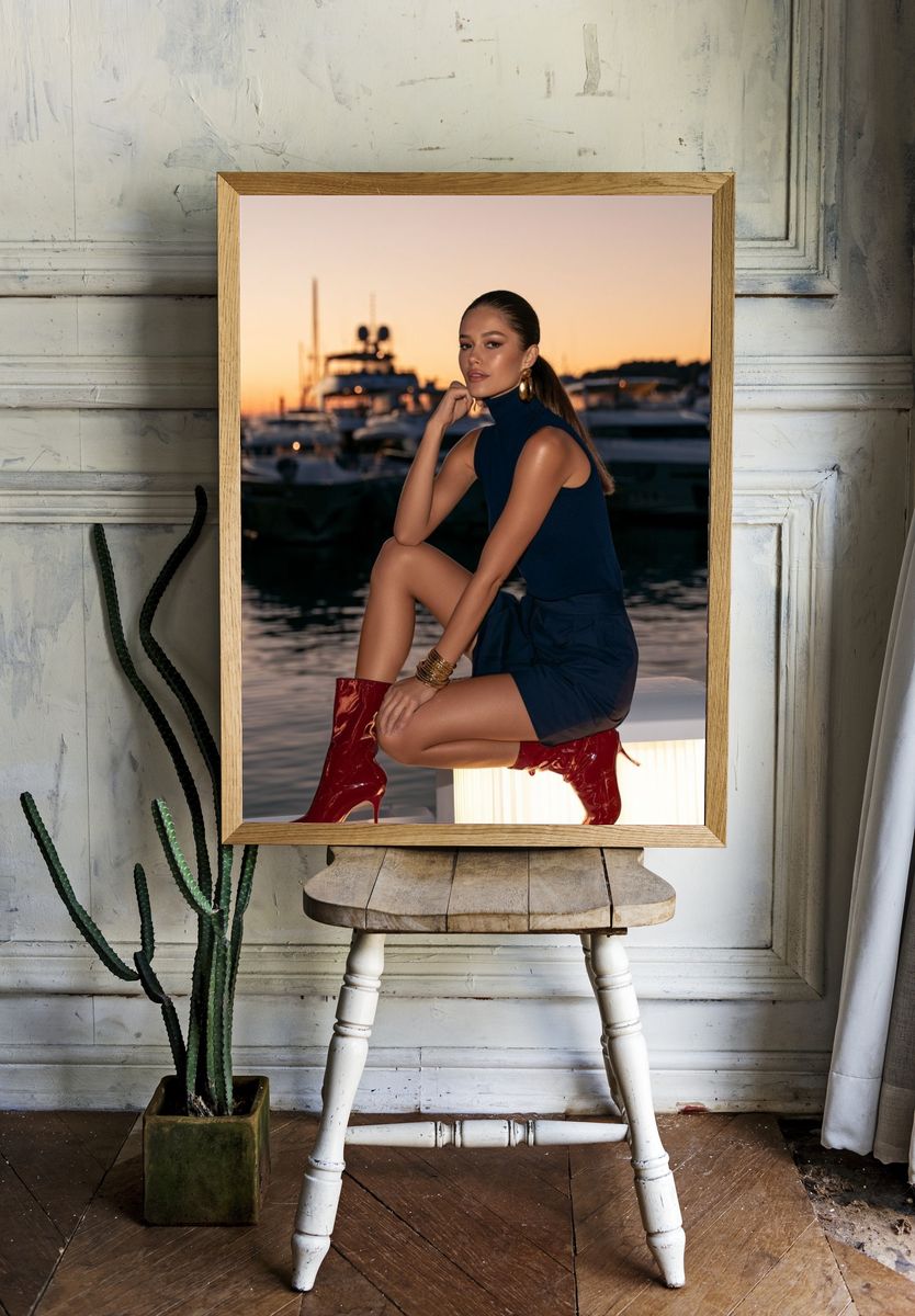 Yacht Marina Sunset Fashion Poster. room preview