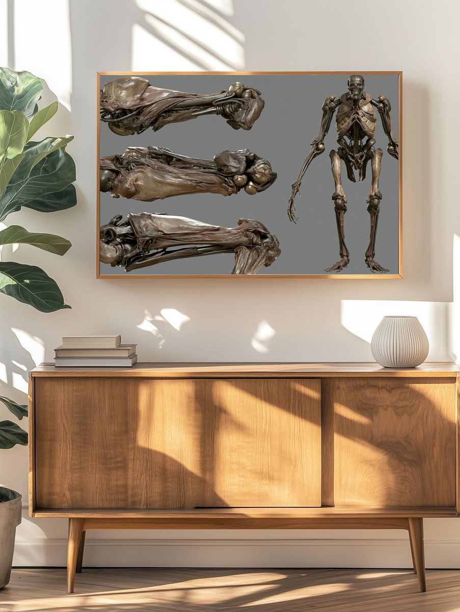 Anatomical Skeleton Study Print. — room view 3