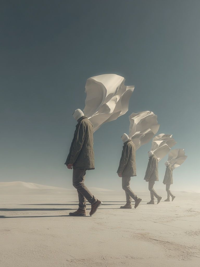 Desert Figures Surrealism Print. poster detail