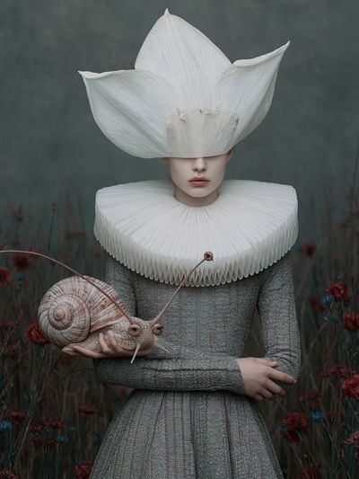 Surreal Snail Portrait Print.