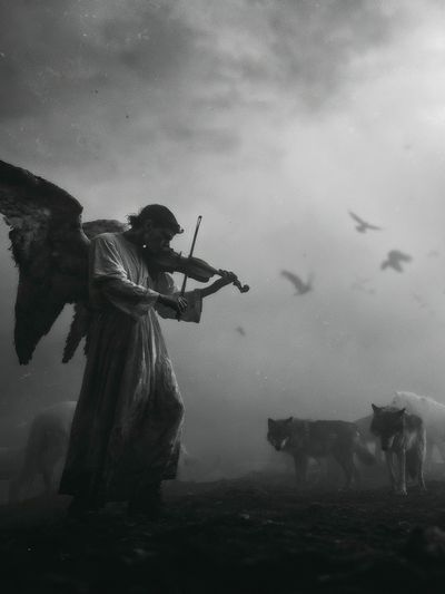 Angel Violinist Surreal Print.
