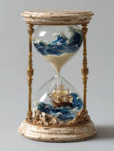 Ocean Hourglass Surrealism Poster.
