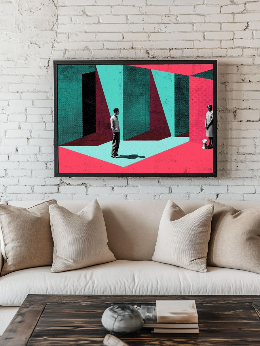 Surreal Geometric Figures Poster. — room view 1