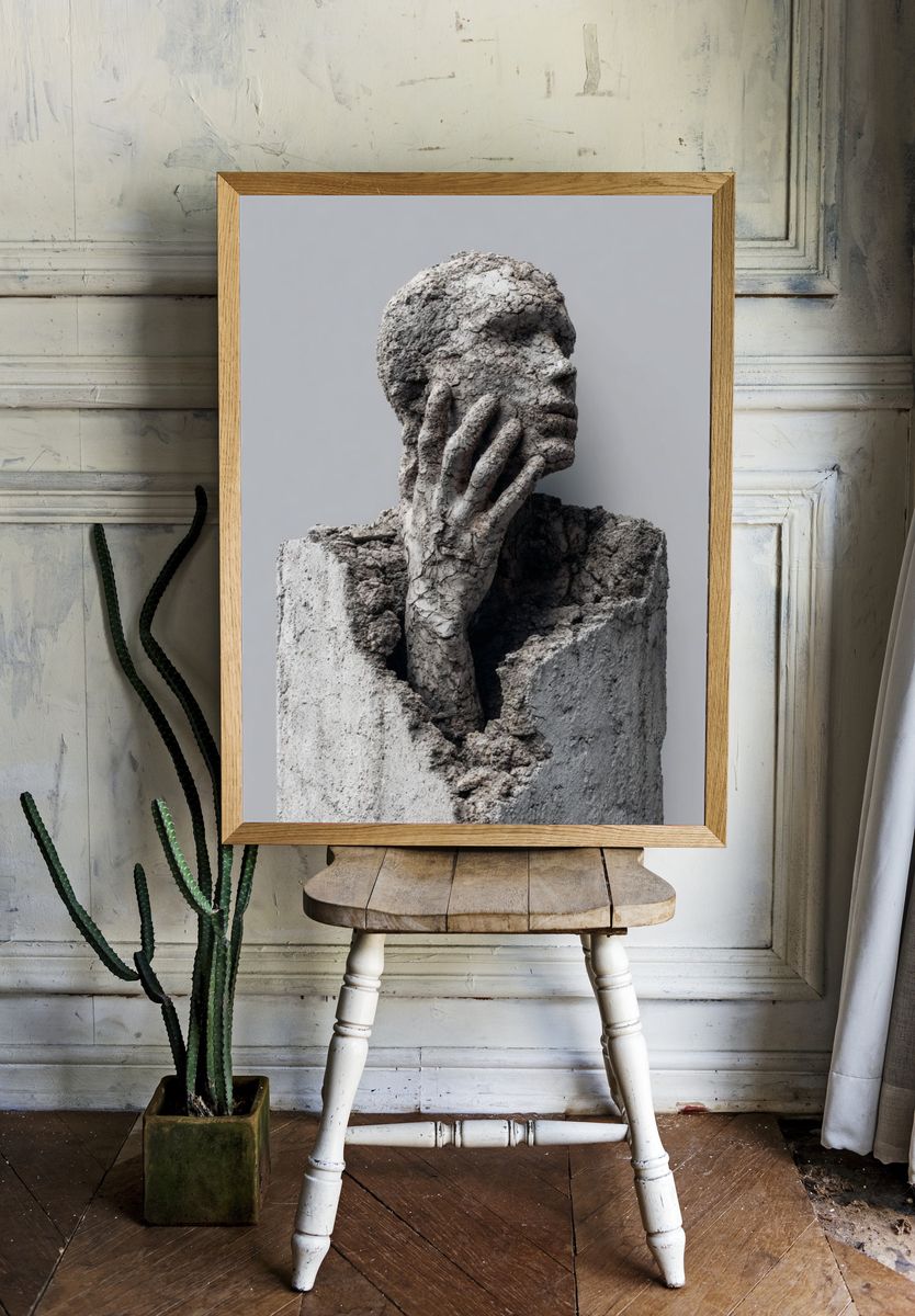 Concrete Figure Surrealism Print. — room view 1