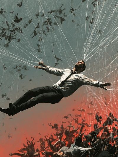 Suspended Man Surrealism Poster.