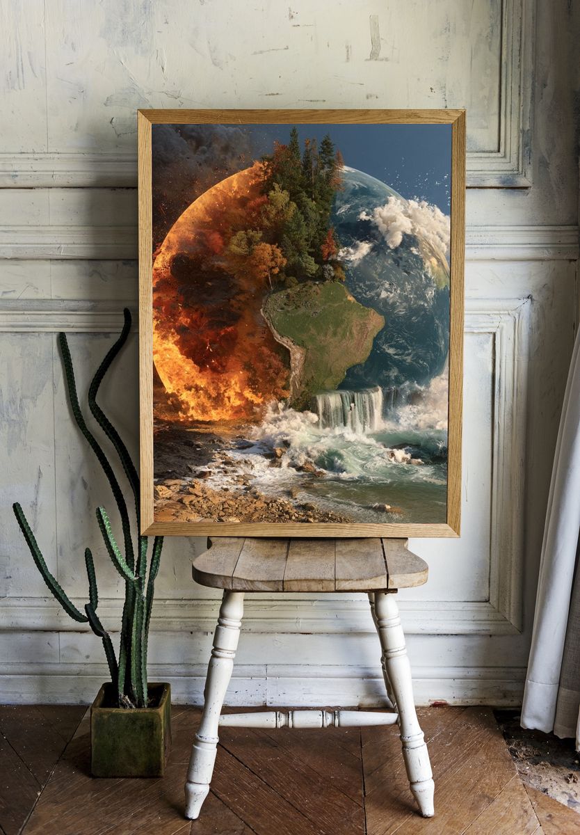 Earth Elements Surrealism Poster. room preview
