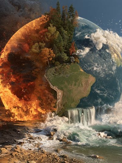 Earth Elements Surrealism Poster.