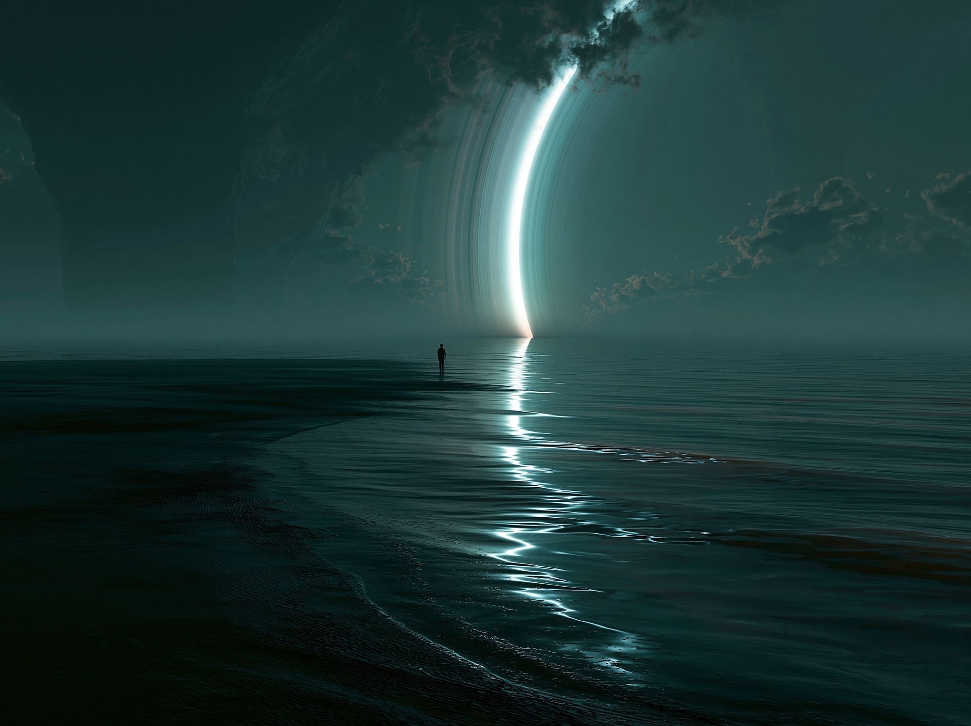 Celestial Seascape Surrealism Poster. poster detail
