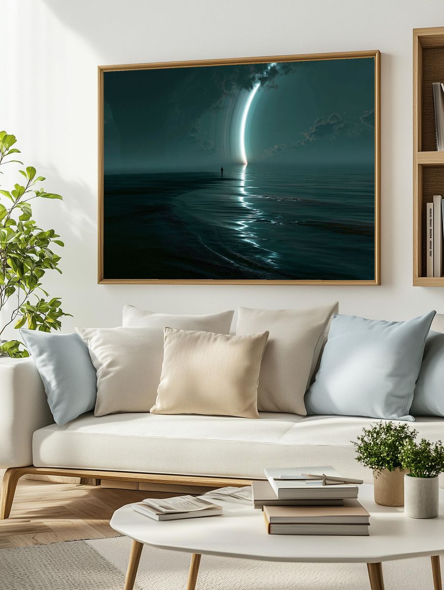 Celestial Seascape Surrealism Poster. — room view 2