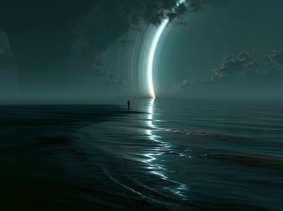 Celestial Seascape Surrealism Poster.