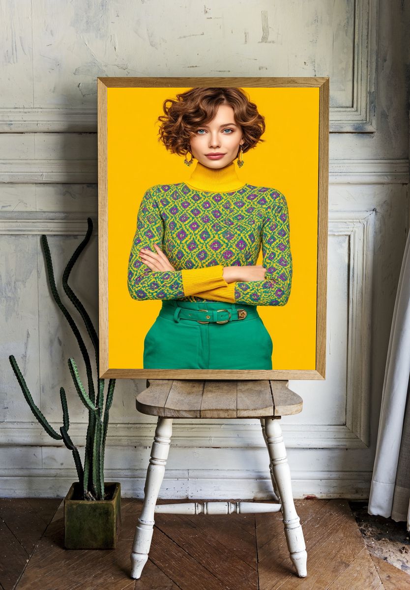 Colorful Fashion Portrait Poster. — room view 1