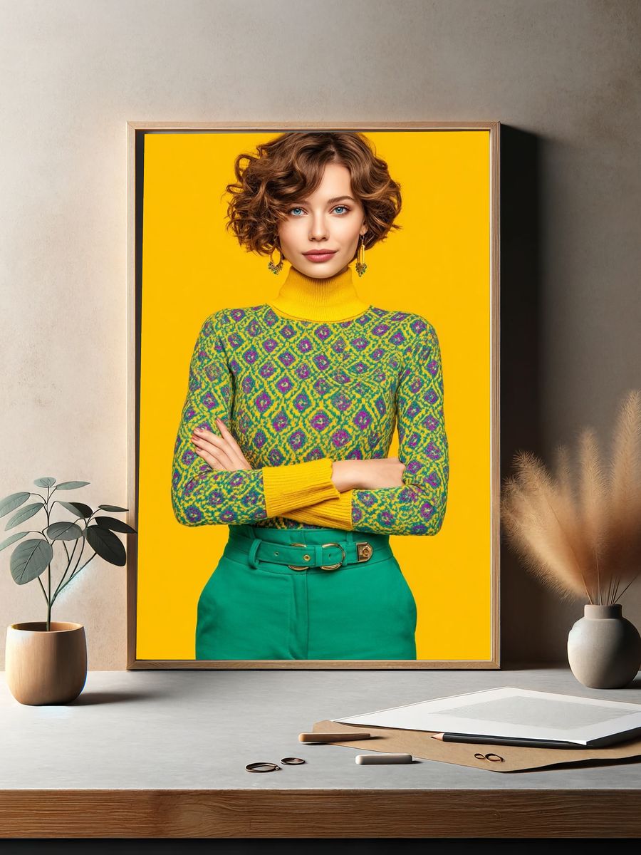 Colorful Fashion Portrait Poster. — room view 2