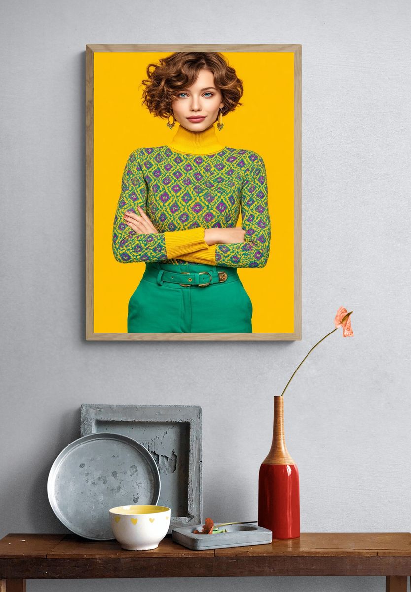 Colorful Fashion Portrait Poster. — room view 3