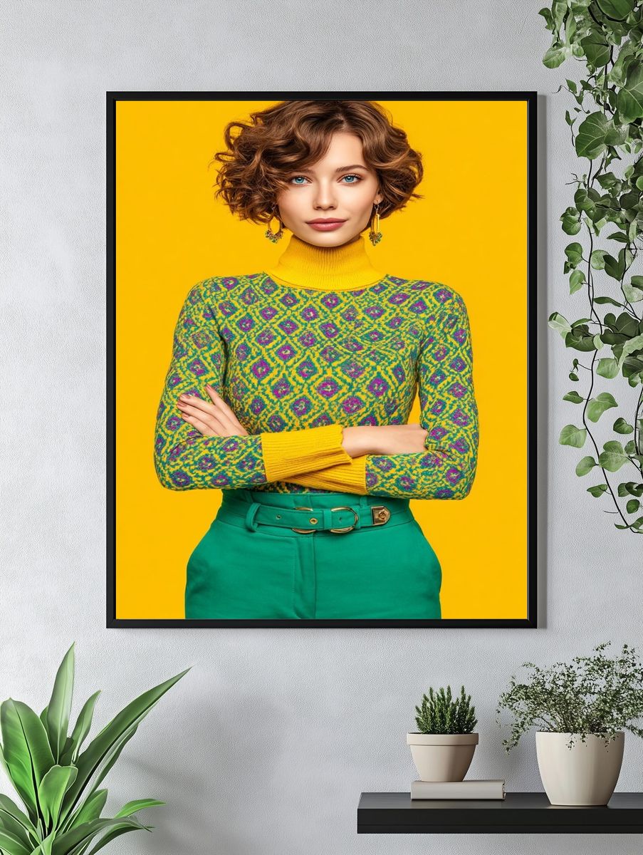 Colorful Fashion Portrait Poster. — room view 4