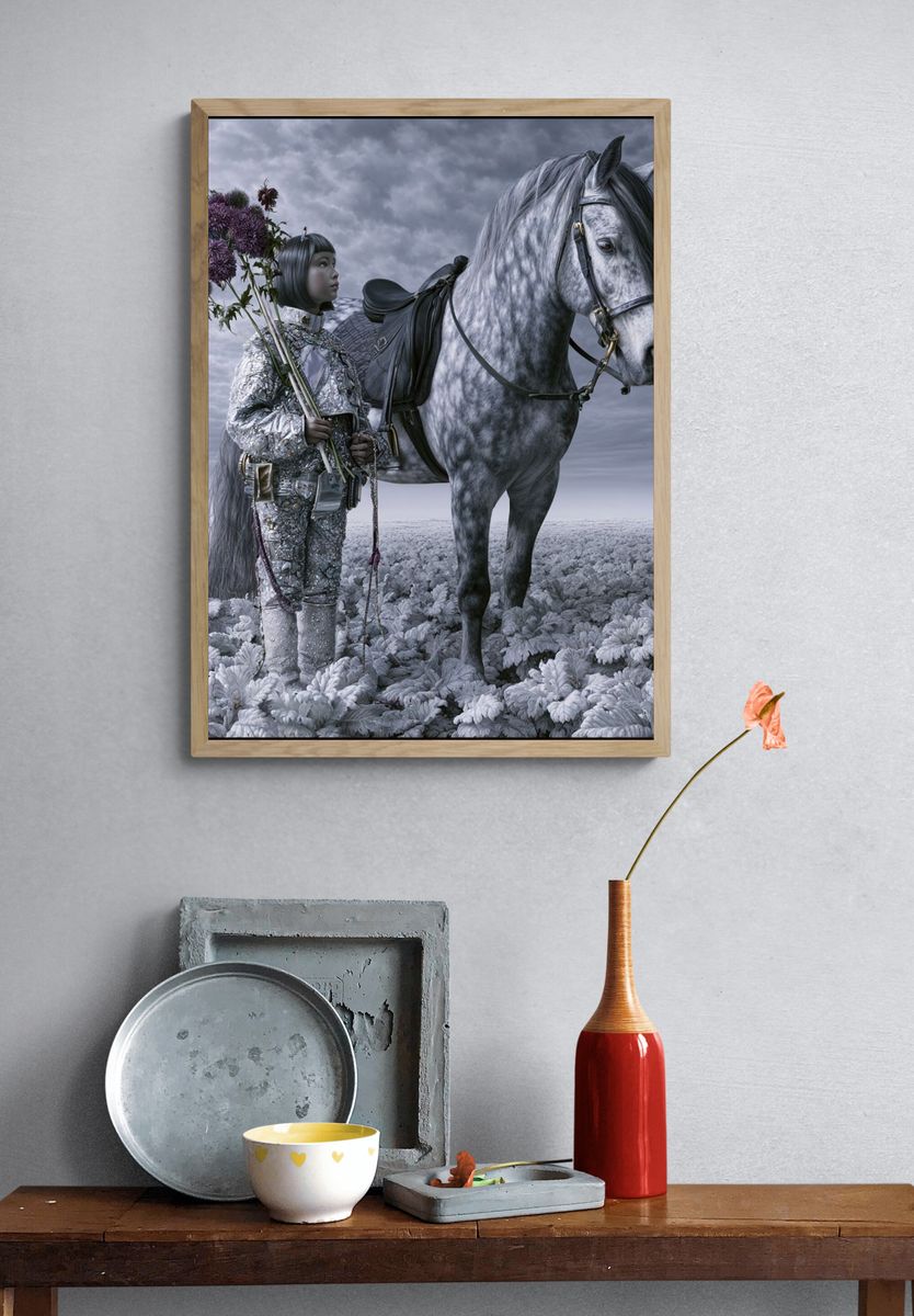 Surreal Girl and Horse Print. — room view 3