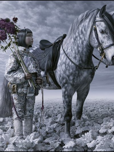 Surreal Girl and Horse Print.
