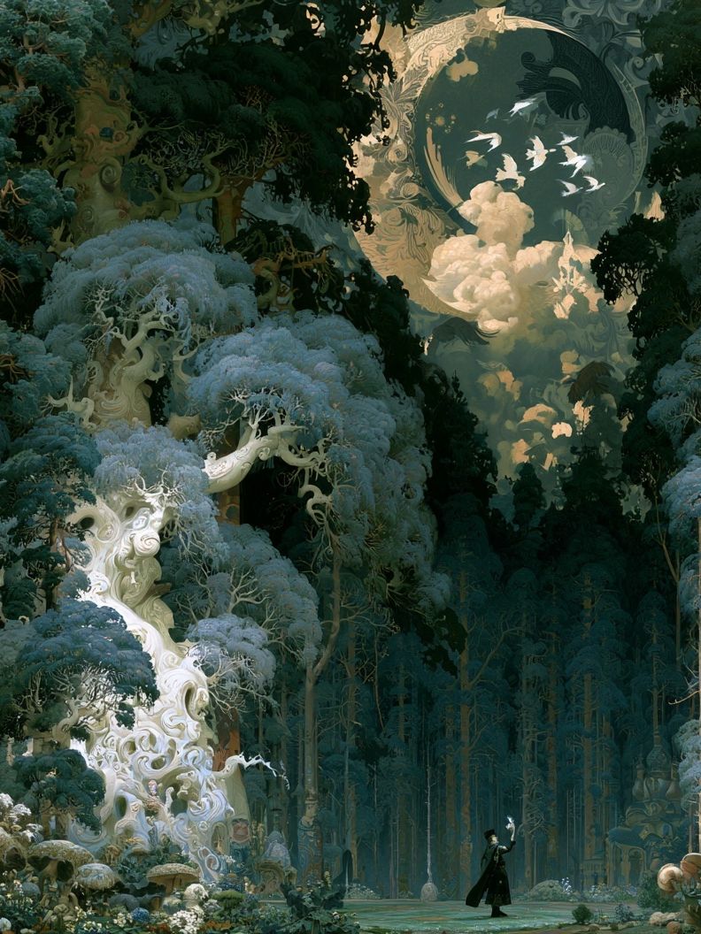 Enchanted Forest Moon Poster. poster detail