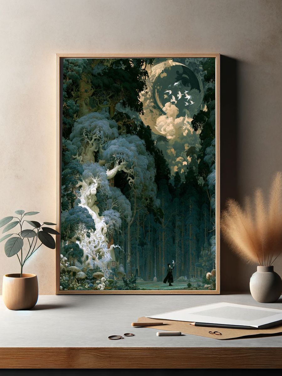 Enchanted Forest Moon Poster. — room view 2