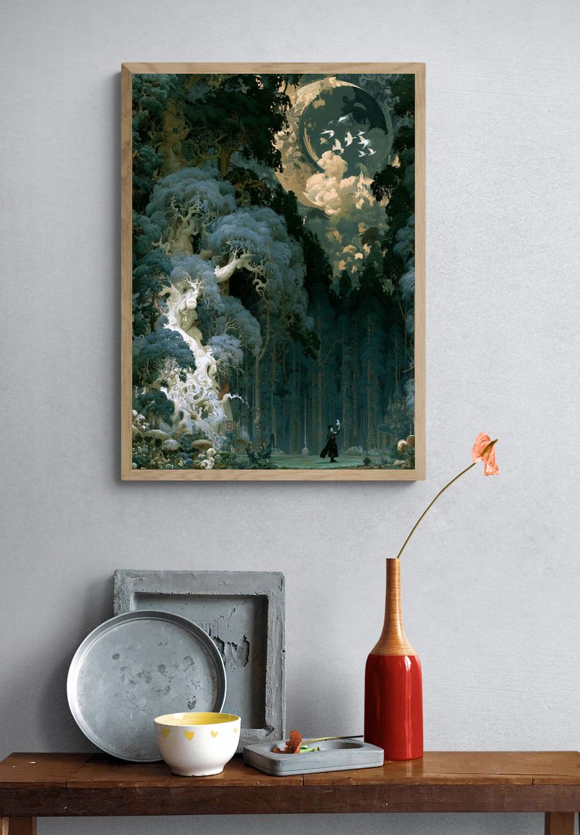 Enchanted Forest Moon Poster. — room view 3