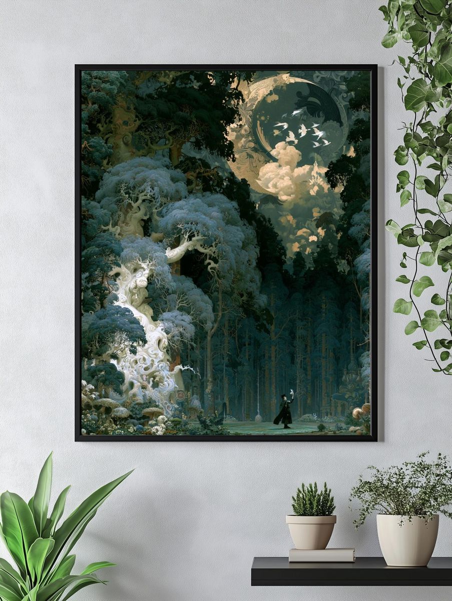 Enchanted Forest Moon Poster. — room view 4