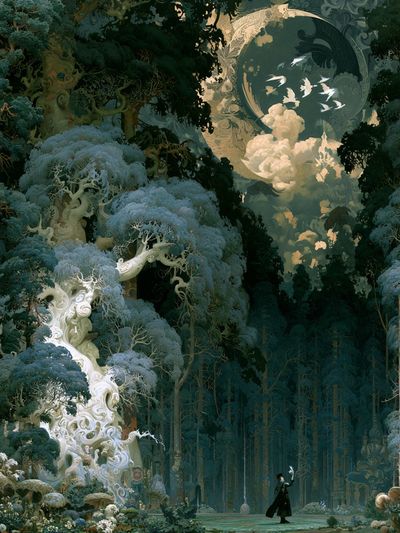 Enchanted Forest Moon Poster.