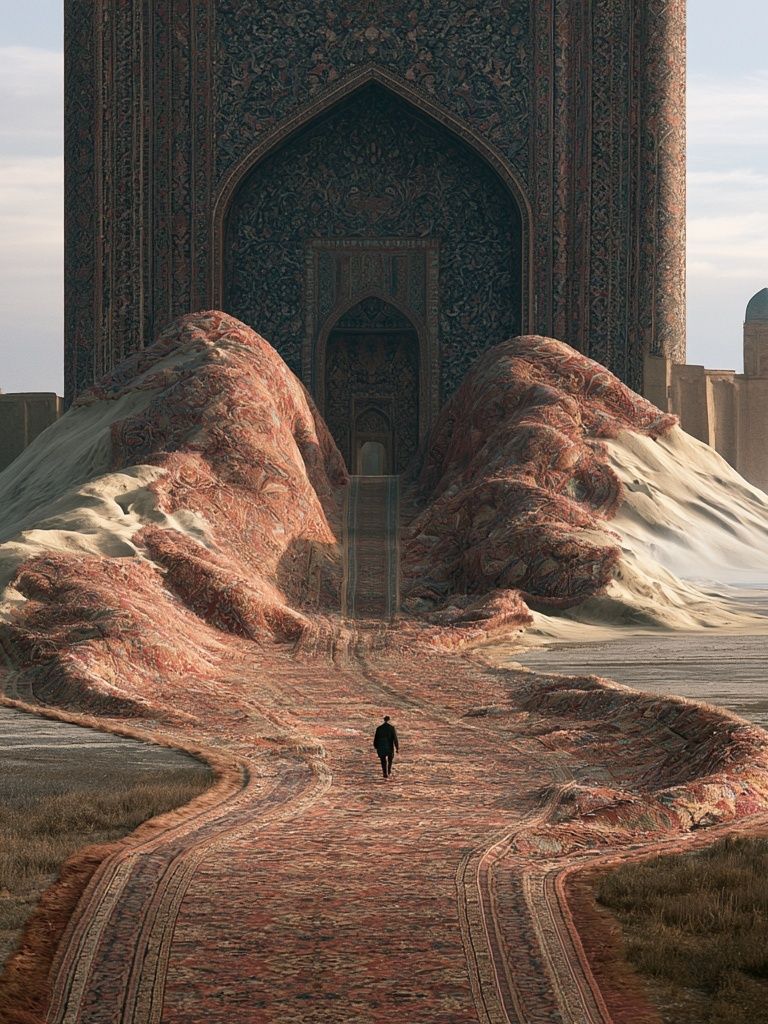 Desert Carpet Palace Surrealism Print. poster detail