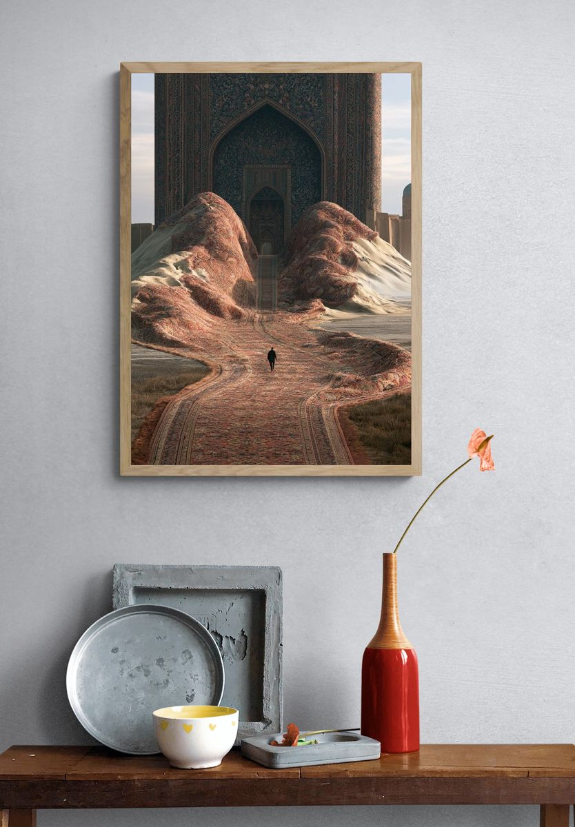 Desert Carpet Palace Surrealism Print. — room view 3