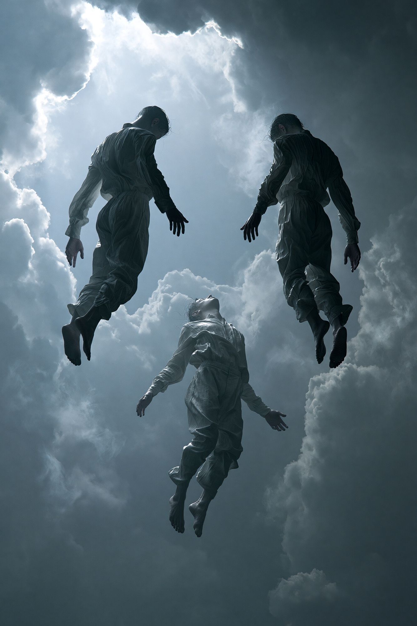 Floating Figures Surrealism Print. poster — fine-art art