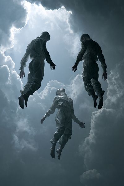 Floating Figures Surrealism Print.