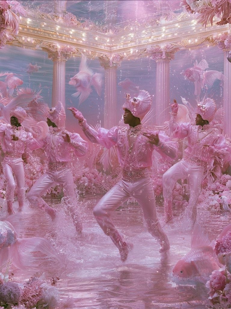 Pink Underwater Ballet Poster. poster detail