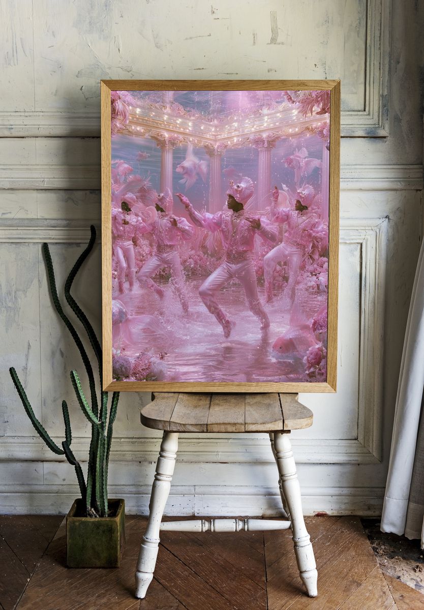 Pink Underwater Ballet Poster. room preview