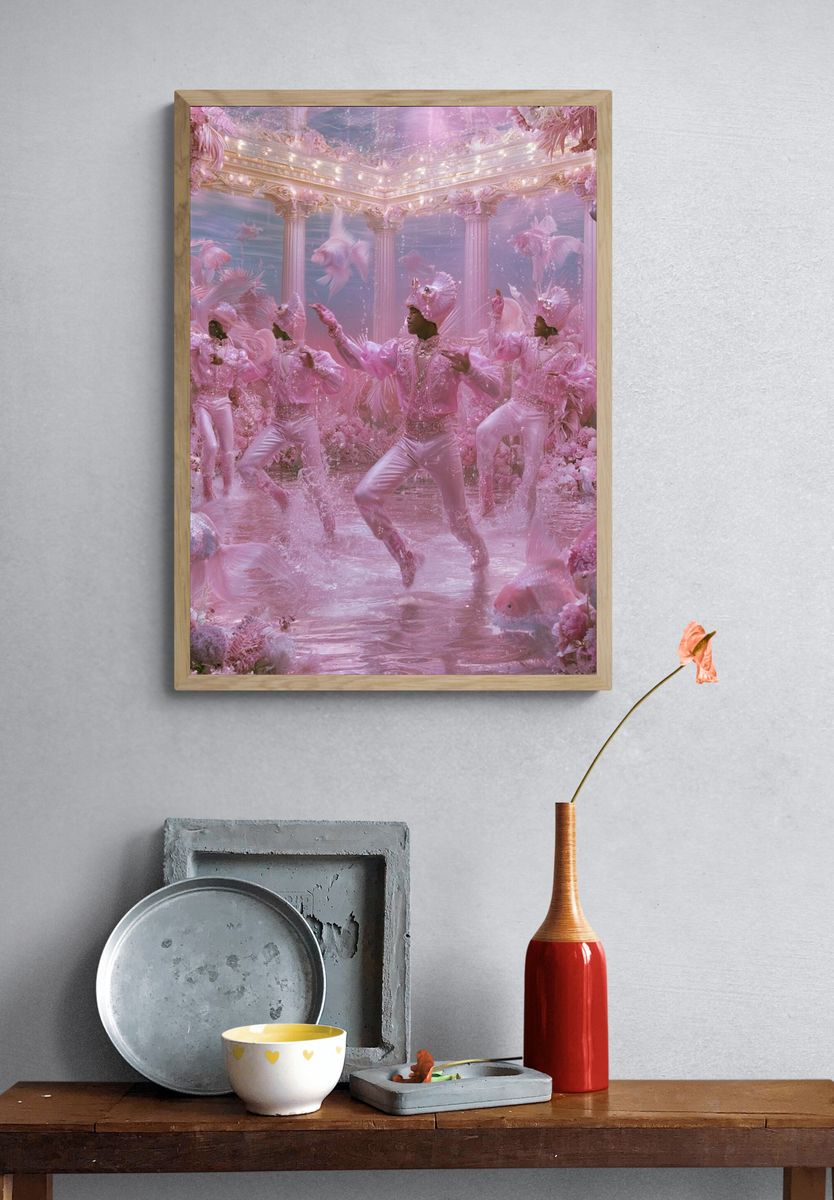 Pink Underwater Ballet Poster. — room view 3